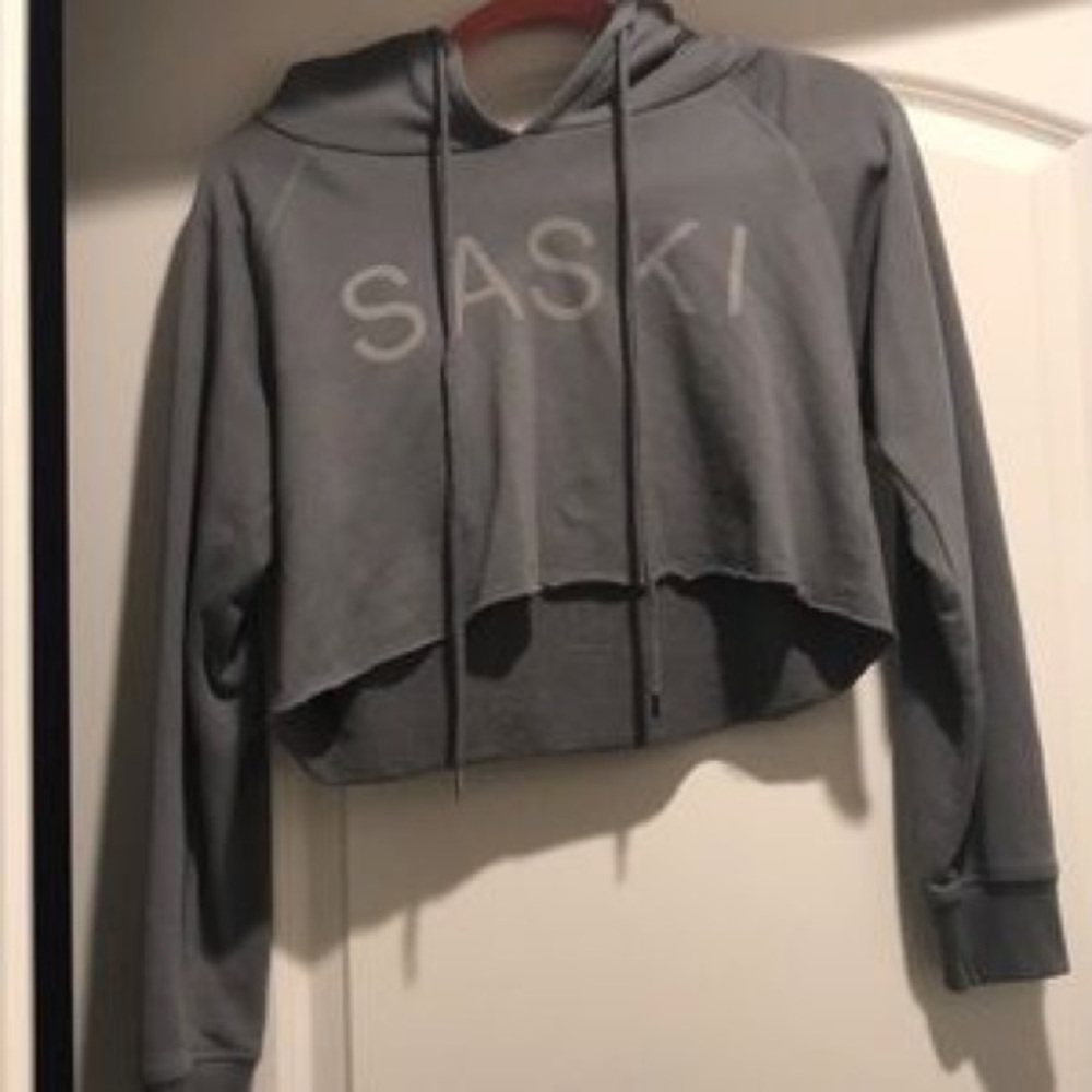 SASKI cropped gray hoodie size SMALL
